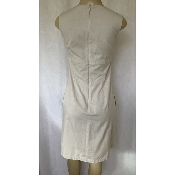 S' Max Mara Dress Sand Beige Cotton Sleeveless Round Neck Sheath Back zi… - Picture 5 of 7